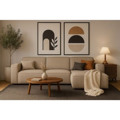 imebel Modulaire hoekbank Cursal A rechts– 284 x 166 cm, beige Raven 30, modern design