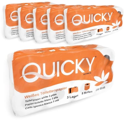 Toiletpapier Voorraadverpakking 48 Rollen - Extra Zacht 3-Laags Cellulose met 250 Vel per Rol
