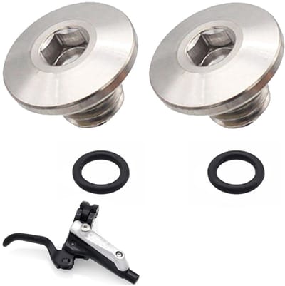 Bicycle Bleed Screws Set van 2 Stuks, O-Ring Olieschroeven voor Fietshuis, TC4 Titanium, M5 X 10mm, Geschikt voor Shimano XT SLX en Deore LX, Fietsaccessoires en Onderhoud
