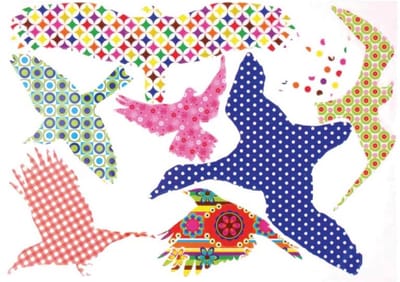 Vogelstickers gekleurd (8 stuks)
