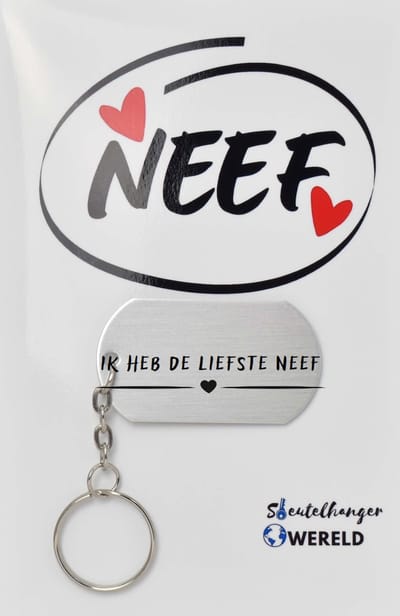 Ik heb de liefste neef Sleutelhanger inclusief kaart - neef cadeau - neef - Leuk kado voor je neef om te geven - 2.9 x 5.4CM
