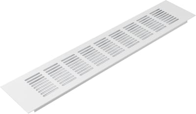 Rechthoekig ventilatierooster voor luchttoevoer, aluminium, 400 x 80 mm - voor vloer, muur en deurkanaal