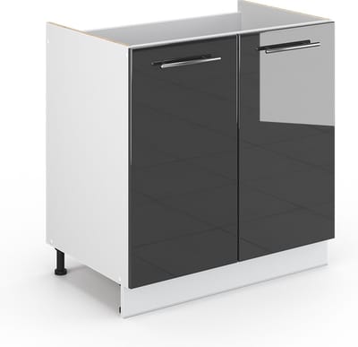 Vicco Fame-Line Wastafelonderkast – 80 x 82 cm zonder werkblad Antraciet Hoogglans
