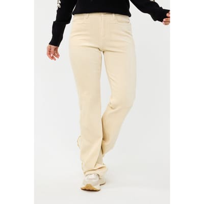 EsQualo Trousers Rib Flair Off White Maat: XS | Pantalons Outlet | Dames | Beige