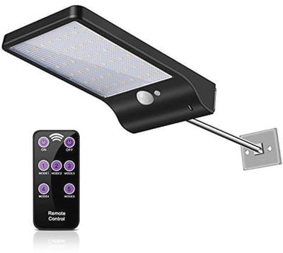 Waterdichte LED Solar Beveiligingslamp met Bewegingssensor en Afstandsbediening voor Tuin en Terras