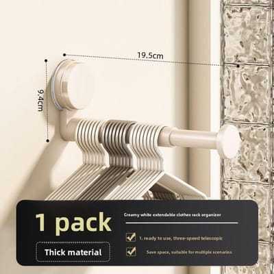 Balkon zuignap hanger opbergrek huishoudelijke multifunctionele telescopische hanger wandkledingrek zonder boren
