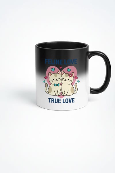 Magische Mok Katten Liefde | Feline Love True Love | Warmtegevoelige Koffiemok | Cadeau voor Kattenliefhebbers