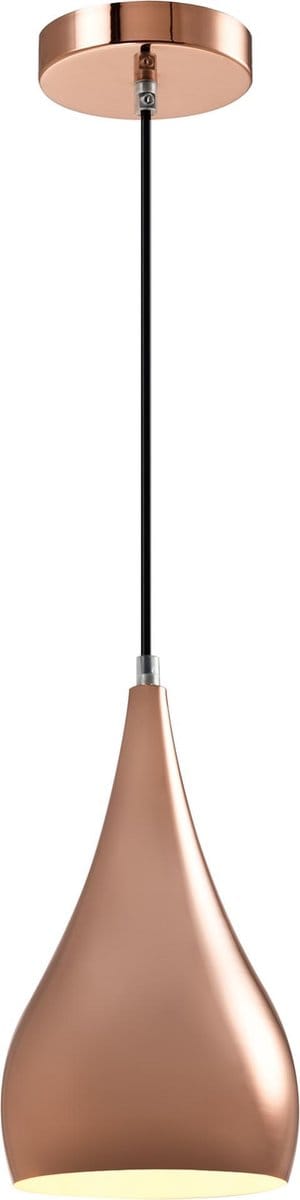 QUVIO Hanglamp modern - Lampen - Plafondlamp - Leeslamp - Verlichting - Verlichting plafondlampen - Keukenverlichting - Lamp - Rose gold lamp - Met 1 lichtpunt - E27 Fitting - Voor binnen - D 16 cm - Metaal - Roze