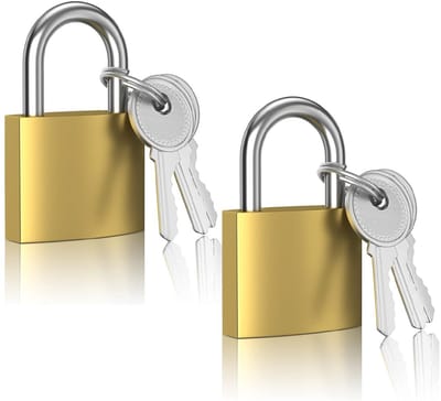 Messing hangslot - waterdicht slot met sleutel - Geschikt voor gereedschapskisten, kisten, kasten, kluisjes, magazijnen, garages, tuinen - 30 mm - verpakking van 2