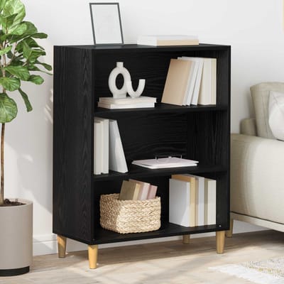 vidaXL - Dressoir - Zwart - Eiken - 69,5 - x - 32,5 - x - 90 - cm - Bewerkt - hout