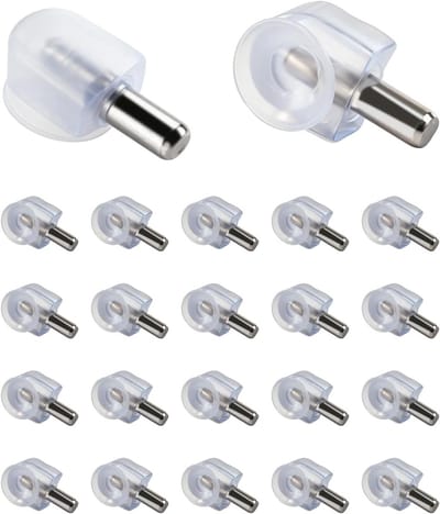 Set van 20 glazen plankdragers met zuignappen, transparante steun voor glazen planken, 5mm zinklegering, ideaal voor wandkasten en glazen panelen
