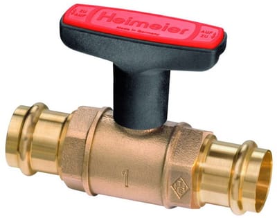 IMI Hydronic Engineering HEIMEIER Verwarmingskogelkraan Globo H Viega persaansl. 15x15, DN 15, rood brons, 0602-15.000