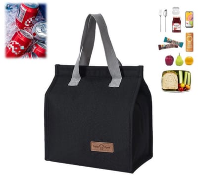 Unisex Lunchtas — Herbruikbaar, geïsoleerd en lekvrij — Lunchtote — Thermotas van Oxford-stof — Lunchtas voor studenten — Koeltas voor buiten — Draagbare Bento-tas — Thermokoeltas — Ideaal voor werk, school en reizen — 25,5 x 22,5 x 13 cm