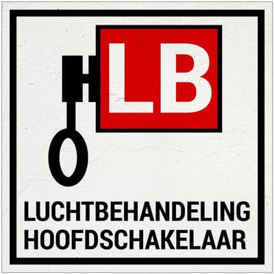 Hoofdschakelaar luchtbehandeling bord | Forex Re materiaal | 10 x 10 cm