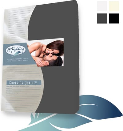 24-Bedding - Duopak 2 stuks !! - Hoeslaken Boxspring - Jersey 100% katoen - 100x200 cm - 40 cm - Grijs