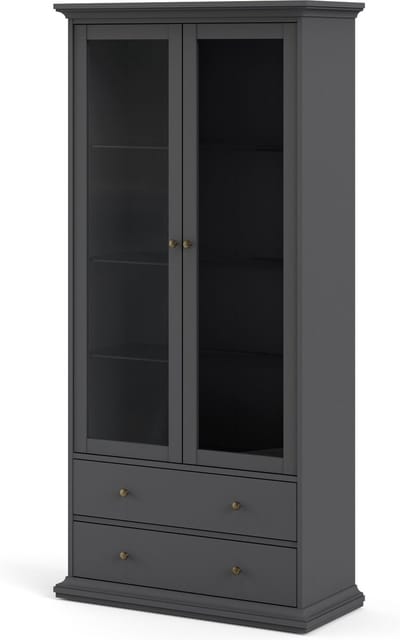 Giga Living Vitrinekast Paris - Grijs - 100x200x40cm
