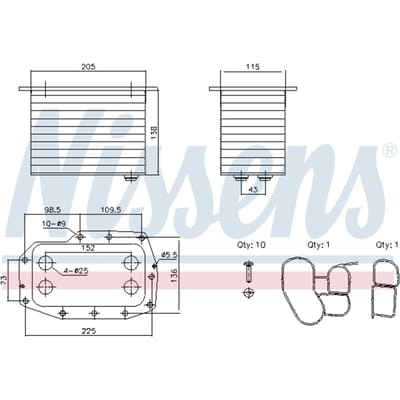 Olie radiator, motorolie NISSENS 91433