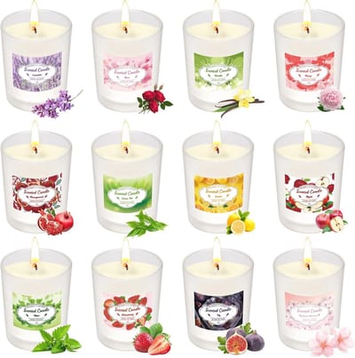 Geurende Kaarsen Set van 12 - Aromatherapie en Soy Wax voor Relaxatie