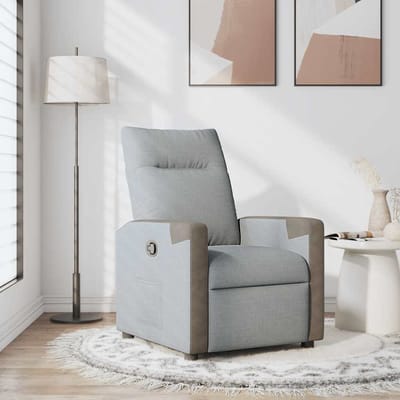 vidaXL - Fauteuil - verstelbaar - stof - lichtgrijs