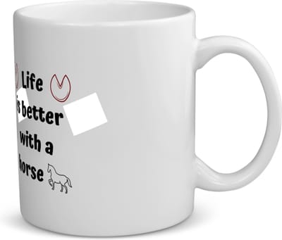 Akyol - life is better with a horse koffiemok - theemok - Paarden - paarden liefhebbers - verjaardag - cadeau - kado - geschenk - 350 ML inhoud