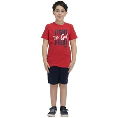 T-shirt Korte Mouw Leone 1947 Boy + Bermuda Sporty 1947