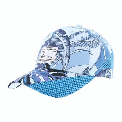 Herman casquette baseball été à motif tropical bleu et mesh uni taille unique M réglable par velcro