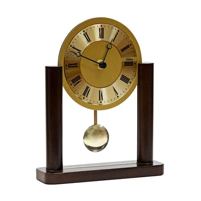 ZEIT.punkt tafelpendule, betrouwbaar quartz-uurwerk, MADE IN GERMANY, notenhoutglas, 19 x 23 x 6 cm - 345407