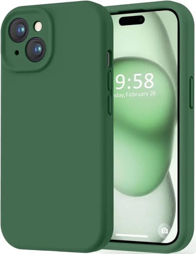 Hoesje met Camera Bescherming Geschikt voor Apple iPhone 15 | Back Cover | Dun | Flexibel Zacht Siliconen | Groen
