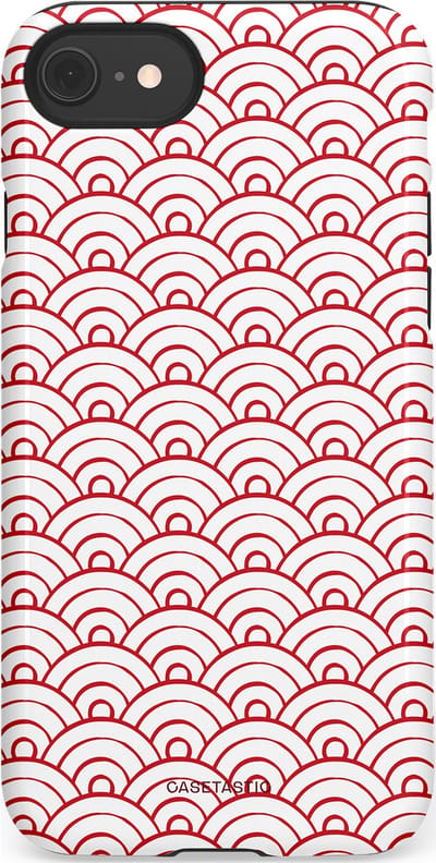 Casetastic Hoesje Geschikt voor Apple iPhone 7/8/SE - Stijlvolle Beschermende Duo-layer Case - Golfjes