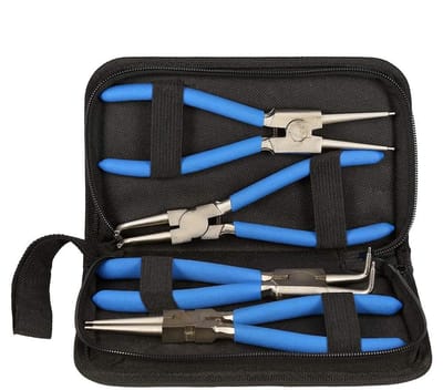 Dailygoods - Professionele Circuittang Set - 4-delig - Ergonomische Handgreep - Geschikt voor Elektronica - Precisietang - Handgereedschap - Zwart
