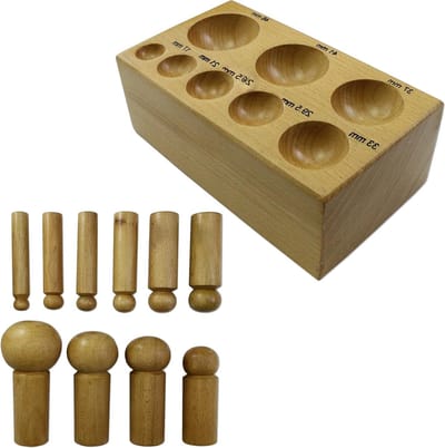 Juweliers Gereedschap Set - Doming Blok - Metaal Vormen - Massief Hardhout - 17-60 mm - Houtkleur