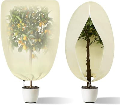 Unyqoos® Ademend winterbescherming voor planten met ritssluiting en trekkoord