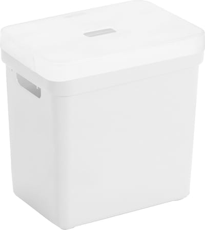 Sunware Opbergboxen met transparante deksel - 1x stuks - kastmanden - wit - 25 liter - kunststof - 35 x 25 x 36 cm - Opbergers