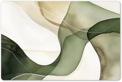 Placemats 45x30 cm - Placemat kunststof - 1 stuk - Groen - Kunst - Abstract - Borden onderleggers - Decoratie voor op tafel - Keuken tafeldecoratie accessoires - Vinyl onderlegger - Tafelversiering