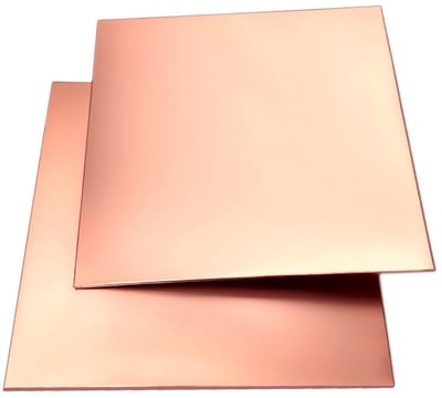 2 Stuks Koperplaten 10x10cm, 0.8mm Dik, 99,9% Zuiver Koper voor Sieraden en Ambachten