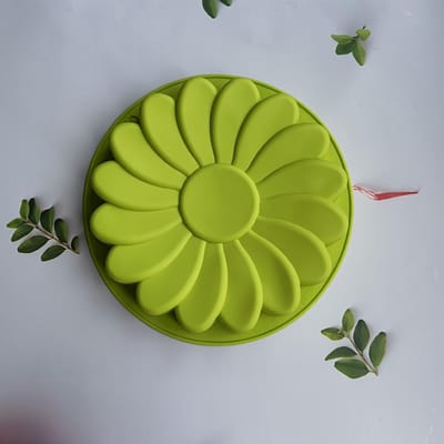 1 stuks Siliconen Ronde Zonnebloem Vorm voor Zeep, Kaars, Resin Handwerk, DIY Handgemaakt Gereedschap, Flexibel En Duurzaam Materiaal groen