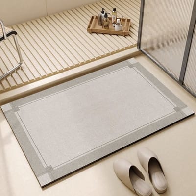 Tapis Absorbant Simple pour Salle de Bain Tapis de Porte de Salle de Bain Sale Diatomée Ménage Entrée Antidérapant Séchage Rapide W1199WW-40 * 60cm