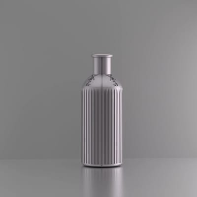3d-gezellig Provence met molen - Vaas - Zilver - Maat 25 cm - Kunststof - Modern - Bloemenvaas -100% gerecycled PLA (bioplastic)