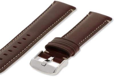 Morellato horlogeband Giorgione X4272B12034CR22 / PMX034GIORGI22 Glad leer Donkerbruin 22mm + wit stiksel