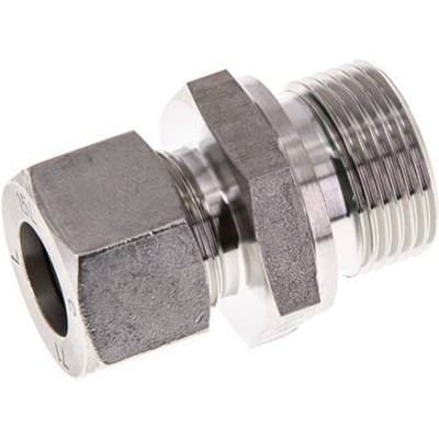 G 3/4'' Buitendraad x 15L RVS Rechte Snijring Koppeling met FKM Afdichting 315 Bar DIN 2353 - FL2S-MC-STFP-034G-15-L
