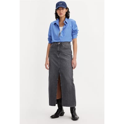 Levi's Ankle Denim Skirt Grey Maat: W24 | Spijkerrokken Outlet | Dames | Grijs