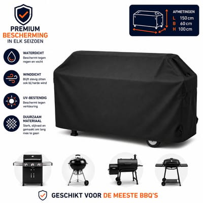 MeuvelsvanJoep BBQ Hoes - Waterdichte beschermhoes - UV bescherming - Maat 150 x 60 x 100 cm - Met trekkoord
