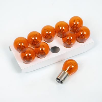 Boite de 10 ampoule lampe orange Flosser BAY15d 12V 21/5W pour moto scooter auto