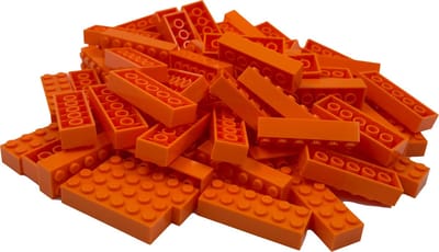 100 Bouwstenen 2x6 | Oranje | Compatibel met Lego Classic | Keuze uit vele kleuren | SmallBricks