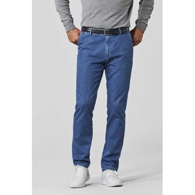 Meyer Jeans Oslo Ultralight Coolmax Denim Flatfront Organic Cotton Flex Licht Blauw / male