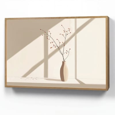 Wandlamp 90x60 cm - Oplaadbaar - Vaas - Takken - Bessen - Minimalistisch - Wandlampen binnen woonkamer - Slaapkamer lamp - Decoratieve nachtlamp - Vloerlamp draadloos