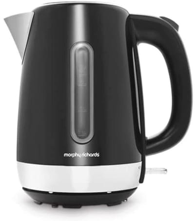Zwarte 1,7L Waterkoker met 3kW Kookelement en Afneembaar Kalkfilter