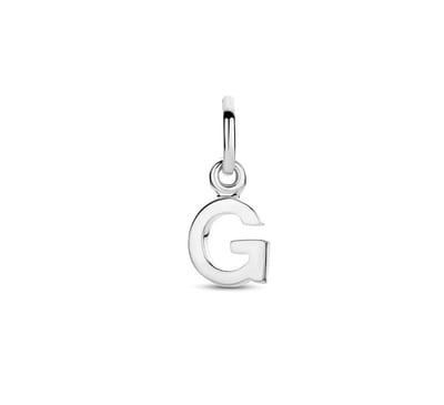 Zilver Gerhodineerde Hanger letter G 1333747