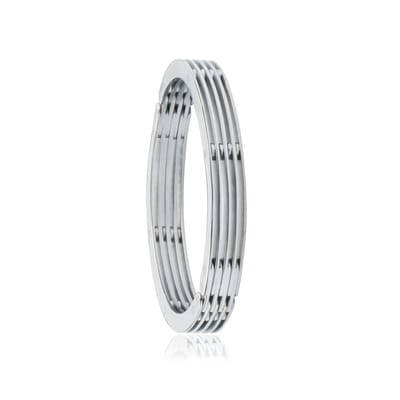 Slate - Stalen bangle 60 mm - Met spijltjes