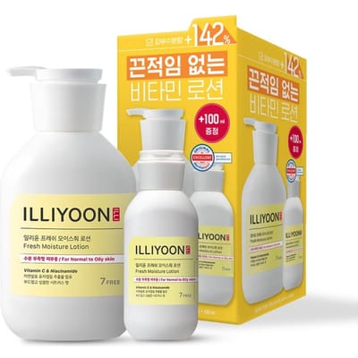 Illiyoon Lotion Fraîcheur Hydratante Rafraîchissante Peau Lisse Soin Corps 350ml + 100ml Set